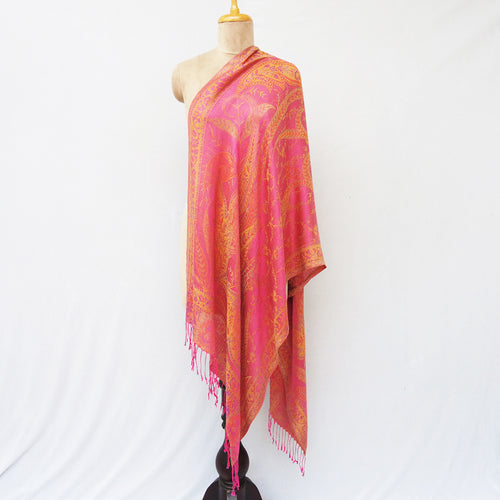 Pink Rectangle Viscose Shawl WS34