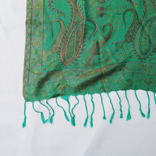 Load image into Gallery viewer, Green Reversible Rectangle Viscose Shawl WS35