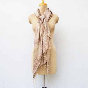 Beige Rectangle Viscose Shawl  WS36
