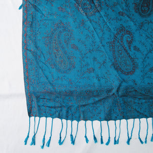 Cobalt Blue Rectangle Viscose Shawl WS37