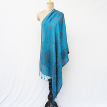 Load image into Gallery viewer, Cobalt Blue Rectangle Viscose Shawl WS37