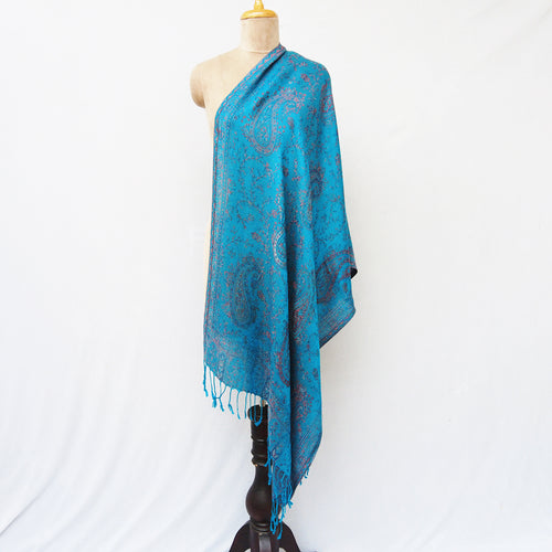 Cobalt Blue Rectangle Viscose Shawl WS37