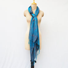 Load image into Gallery viewer, Cobalt Blue Rectangle Viscose Shawl WS37