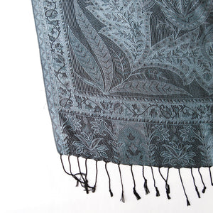 Grey Rectangle Viscose Shawl WS39