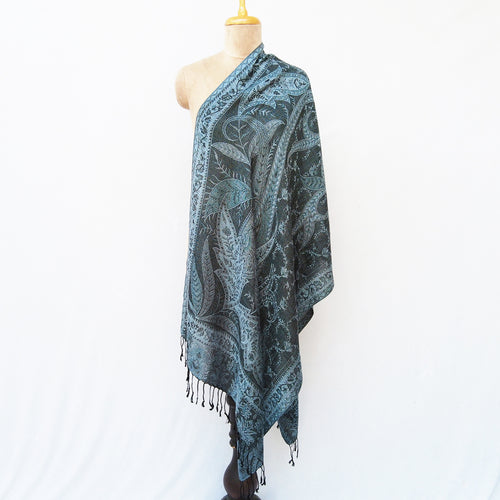 Grey Rectangle Viscose Shawl WS39