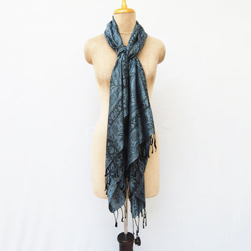 Grey Rectangle Viscose Shawl WS39