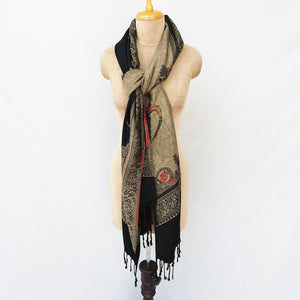 Black Reversible Rectangle Warm Shawl WS3