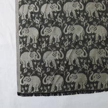 Load image into Gallery viewer, Black Elephant Reversible Rectangle Viscose Shawl WS40