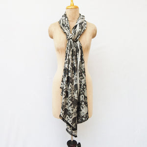 Black Elephant Reversible Rectangle Viscose Shawl WS40