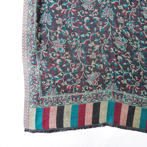 Black Reversible Rectangle Viscose Shawl WS41