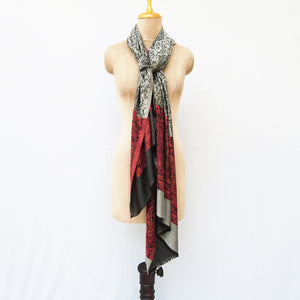 Black Reversible Rectangle Viscose Shawl WS42