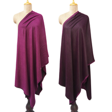 Load image into Gallery viewer, Wine Reversible Rectangle Viscose Shawl WS43