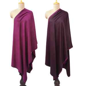 Wine Reversible Rectangle Viscose Shawl WS43