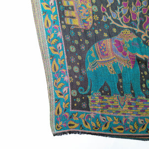 Tree of Life Reversible Rectangle Viscose Shawl WS44