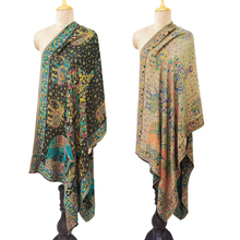 Load image into Gallery viewer, Tree of Life Reversible Rectangle Viscose Shawl WS44