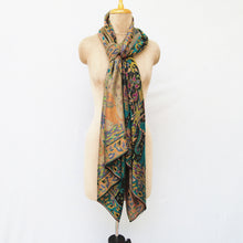 Load image into Gallery viewer, Tree of Life Reversible Rectangle Viscose Shawl WS44