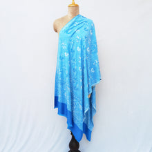 Load image into Gallery viewer, Blue Rectangle Viscose Shawl WS45