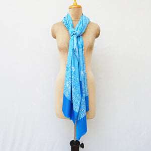 Blue Rectangle Viscose Shawl WS45