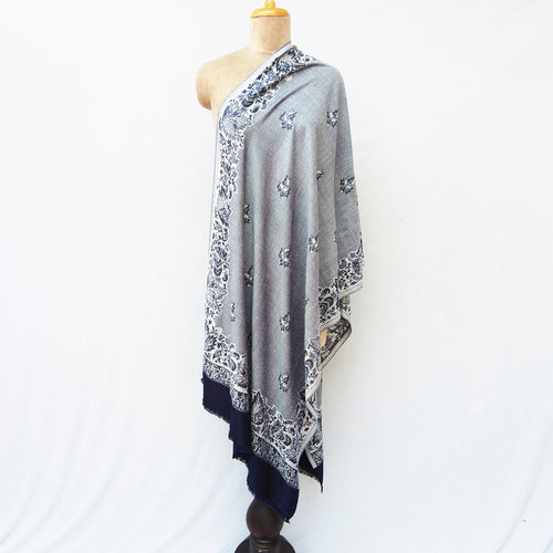 Silver Rectangle Viscose Shawl WS47
