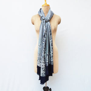 Silver Rectangle Viscose Shawl WS47