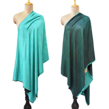 Load image into Gallery viewer, Aqua Reversible Rectangle Viscose Shawl WS49