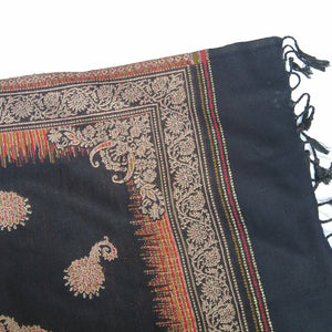 Black Reversible Rectangle Warm Shawl WS4