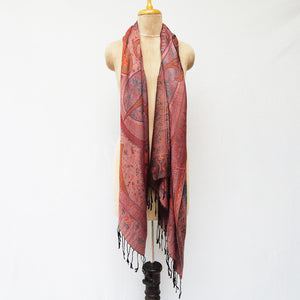 Brown Rectangle Viscose Shawl WS50