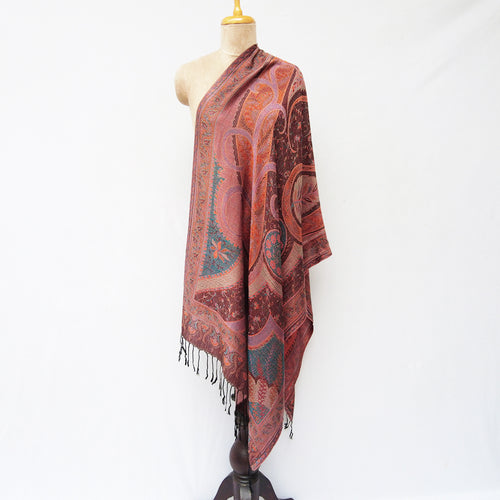 Brown Rectangle Viscose Shawl WS50