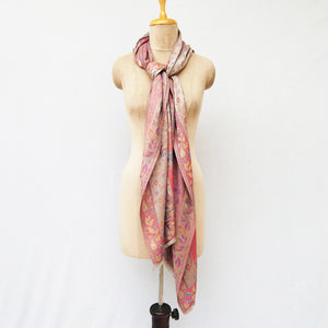 Beige Reversible Rectangle Viscose Shawl WS51