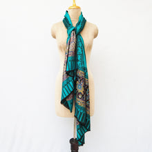 Load image into Gallery viewer, Teal Reversible Rectangle Viscose Shawl WS52