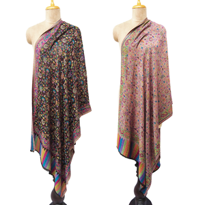 Black Reversible Rectangle Viscose Shawl WS54