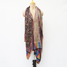 Load image into Gallery viewer, Black Reversible Rectangle Viscose Shawl WS54