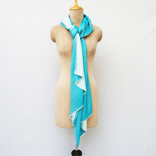 Sky Reversible Rectangle Viscose Shawl WS56