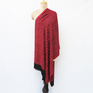 Red Rectangle Viscose Shawl WS57