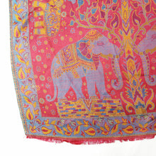 Load image into Gallery viewer, Red Reversible Rectangle Viscose Shawl WS58