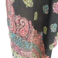 Load image into Gallery viewer, Black Cutwork Rectangle Warm Shawl WS5