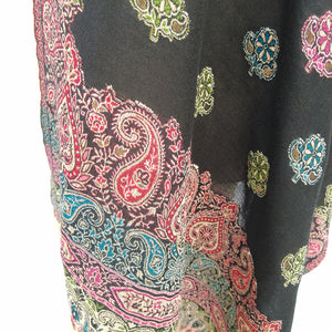 Black Cutwork Rectangle Warm Shawl WS5