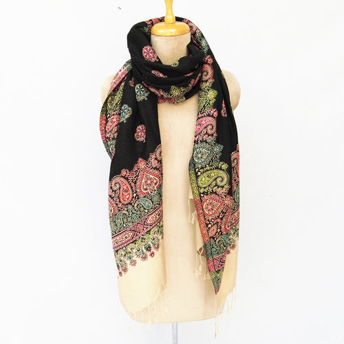 Black Cutwork Rectangle Warm Shawl WS5