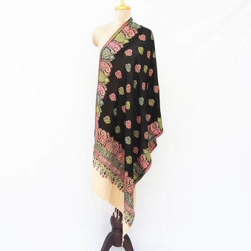 Black Cutwork Rectangle Warm Shawl WS5
