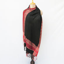 Load image into Gallery viewer, Black Rectangle Viscose Shawl WS9