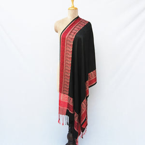 Black Rectangle Viscose Shawl WS9