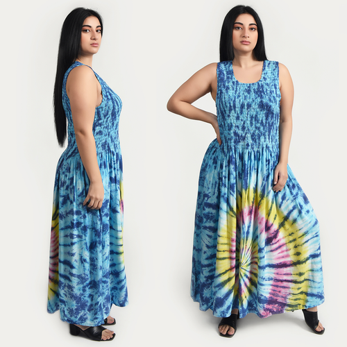 Viscose Tie Dye Maxi Dress UK  One Size 14-24 EA13 TDOCT4