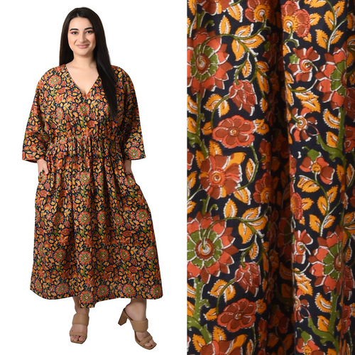 Black Cotton Maxi Dress UK Size 18-32 CM16