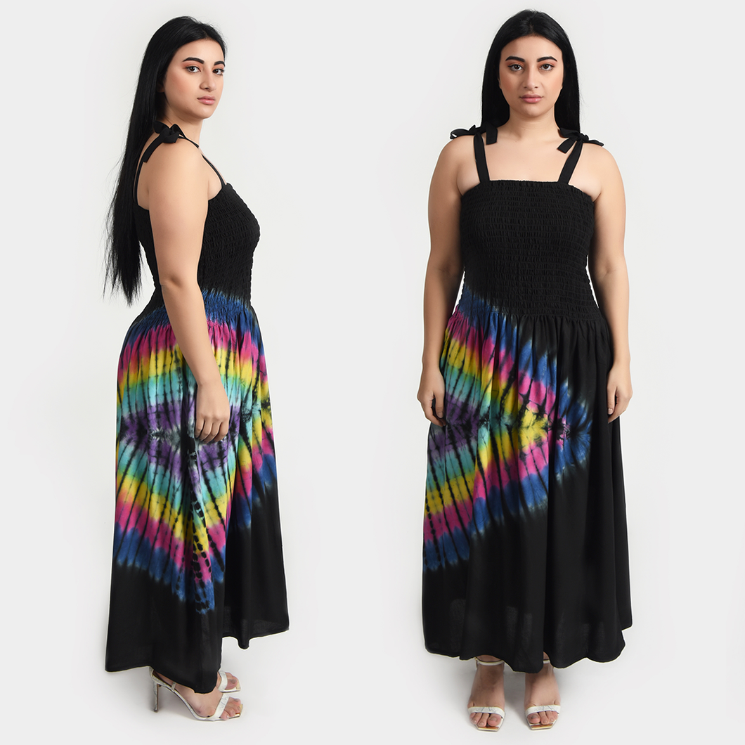 Black Tie Dye Dress Size 12 - 24 SE3