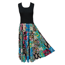 Load image into Gallery viewer, Black Bodice Patchwork Sleeveless Dress UK size 14-24 P1