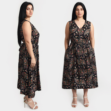 Load image into Gallery viewer, Black Belted Sleeveless Midi Dress Size 14-30 B4
