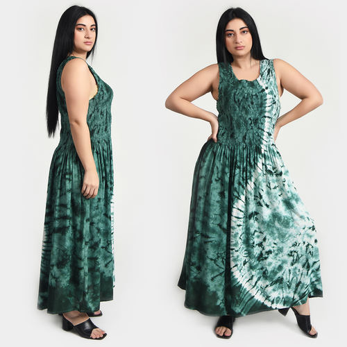 Sea Green Tie Dye Maxi Dress UK  One Size 14-24 TDOCT1