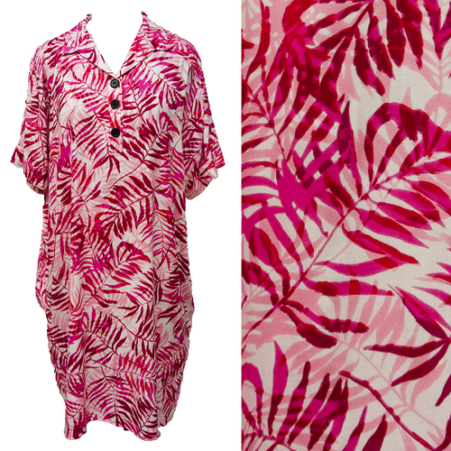 Pink Viscose Shirt Dress Size 12-30 SJ2