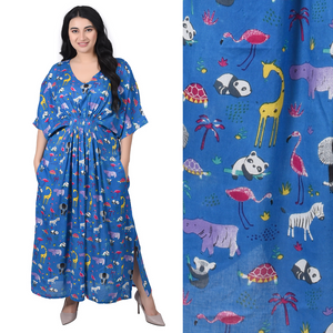 Blue wild Smocked Maxi Dress Size 10-32 PL9