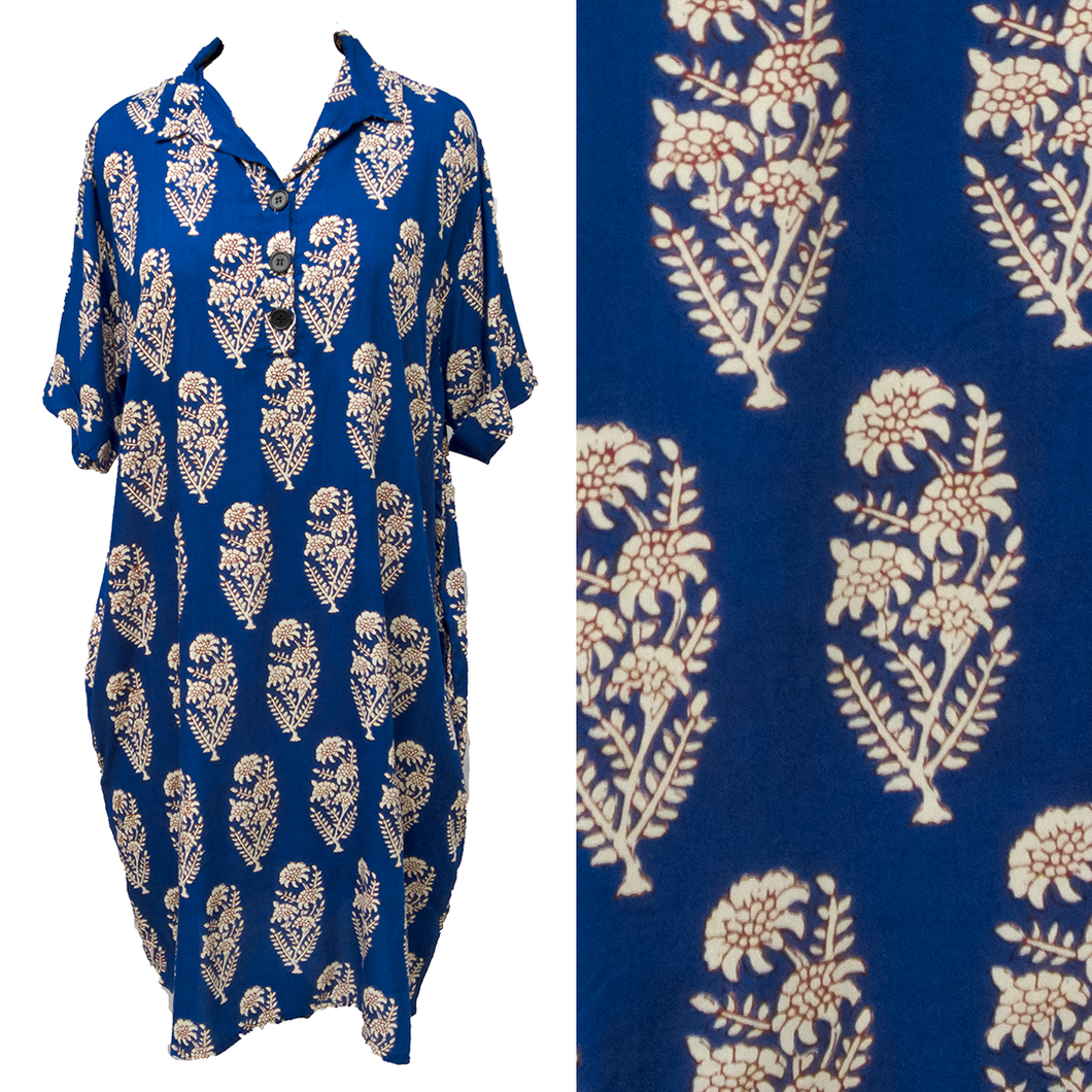 Lapis Viscose Shirt Dress Size 12-30 SJ9